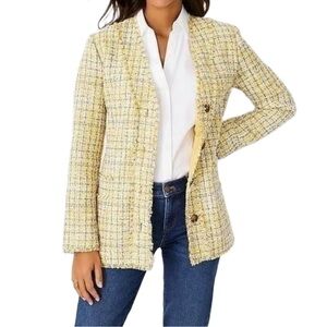 Ann Taylor Fringe Tweed Cardigan Jacket